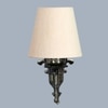 Devansh Metal Electric Wall Light in Antique Gold Colour with off-white Shade Count of 1 Light
