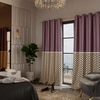 Stoa Paris Satin Curtain for Door, 70% Blackout Curtains, Sun Protection, Set of 2, Versailles - Royal Rouge