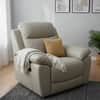 Quantum Half Leather 1 Seater Manual Recliner Sofa in Beige