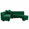 Melo 3 Seater Left Sectional Velvet Sofa Cum Bed in Green colour