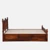 Nilaya Sheesham Wood Queen Size Bed in Honey Oak Finish with Box Storage