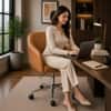 Doe Buck Colm Modern Tan Leatherette Office Chair