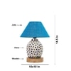 Devansh Conical Turquoise Jute Shade Lamp With Wood & Mosaic Glass Base For Decoration/Office/Home/Gifting/Study For Decoration/Office/Home/Gifting/Study -(10X10X14.5) Inches -A