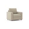 Apollo Compact High Back 1 Seater Fabric Sofa in Oyster Beige Colour