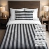 Nova White Geometric 400 TC Cotton Flat Single Size Bedsheet with 1 Pillow Cover – Threads