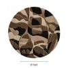 Handmade Round Wool Rug Modern Abstract Brown Beige 9 Feet Carpet