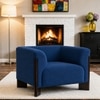 Octavia Boucle Fabric Lounge Chair in Blue