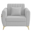 Daraco Velvet 1 Seater Sofa in Grey Color