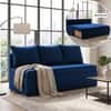 Marteen 3 Seater Velvet Pull Out Sofa Cum Bed in Navy Blue Color With Storage