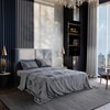 Stoa Paris Super King Size 100% Cotton Bedsheet with 2 Pillow Covers  Size Grey Black