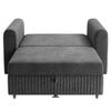 Alfon 1 Seater Velvet Pull Out Sofa Cum Bed with Storage In Dark Grey