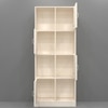 8 Shelves Semi Open Multipurpose Matrix Kitchen Cabinet In Highland Pine Finish