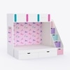Pattern Dreams Bunk Bed  6X5 (Drawers On Wheels) In White & Pink Colour