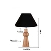 Devansh Black Cotton Table Lamp With Wood Natural Base (10X18 Inches)-28