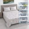 Evan White Floral 400 TC Cotton Flat Super King Size Bedsheet with 2 Pillow Covers – Threads