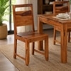 Gianni Solid Wood Dining Chair in Provincial Teak Finish - Set of 2