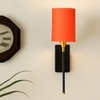 Devansh Metal Electric Wall Light in Black Colour with Orange Shade Count of 1 Light