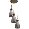 Eliante Cluster Hanging Lights Mild Steel, Wood & Glass Material Antique, Brown & Smoky Black Finish