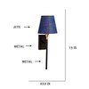 Devansh Metal Electric Wall Light in Black Colour with Blue Shade Count of 1 Light