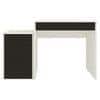 Eskada Study Desk cum Printer Table with 4 Handle Less Drawers in Ivory Carbon Black Colour