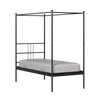 Perryn Four Poster Metal Non Storage Single Bed in Satin Black Finish