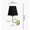 Devansh Metal Electric Wall Light in Gold Colour with Black Shade Count of 1 Light