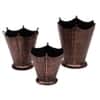 Flower Pot Planter Set Of 3 In Black Colour