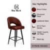 Doe Buck Faux Leather Counter Height Bar Stool in Brown Colour with Black Legs