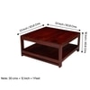 Turin Sheesham Wood Contemporary Square Coffee Table In Honey Finish