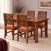 Globally Indian Bandhana Solid Sheesham Wood 4 Seater Dining Table Set 4 Chairs Terracotta Orange