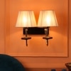 Eliante Cloth Shade Wall Lights Mild Steel & Fabric Material Gold & Golden Finish
