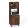 Serrenh Engineered Wood Kitchen Cabinet Rack In Brown Maple Finish
