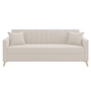 Convil Velvet 3 Seater Sofa in Cream Color