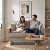 Scandinavian Nexon Two Seater Sofa Natural Wood Finish