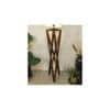 Ignis Wooden Floor Lamp with Brown Base and Jute Fabric Lampshade