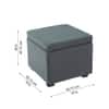 Doe Buck Hutcheson Upholstered Storage Ottoman Cube in Grey Colour