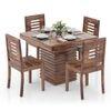 Julian 4 Seater Dining Table With Set Of 4 Capra Dining Chairs (Finish- Teak)