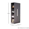 Hexa Red Wooden 1 Door Wardrobe with Hanging Space in Slate Grey Colour