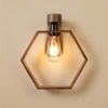 Hex Brown Solid Wood Wall Lights