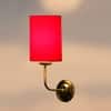 Devansh Metal Electric Wall Light in Gold Colour with Red Shade Count of 1 Light