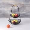 Cache Tiered Wire Basket With Knob Black