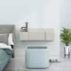 Hexa Red Engineered Wood Wall Mount Dressing Table in Frosty White Colour