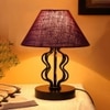 Sydney Maroon jute Shade Iron Table Lamp