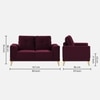 Nency Velvet 2 seater Sofa Red wine