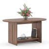 Drew Oval Shape Coffee Table In Classic Walnut