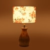 Devansh Multicolor Cotton Table Lamp With  Wood Natural Base (7X13 Inches)-15