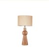 Devansh Off White Cotton Table Lamp With  Wood Natural Base  (7X18.25 Inches)-2