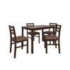 Seattle Starter Dining Set 1+4 (Rubberwood, Dark Cappuccino Finish)