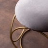 Classic Velvet Ring Metallic Stool in Grey Color Set of 2