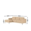 Modernelegance Wood Right Aligned 3-Seater With Upholstery Non Storage Sofa In Beige Colour